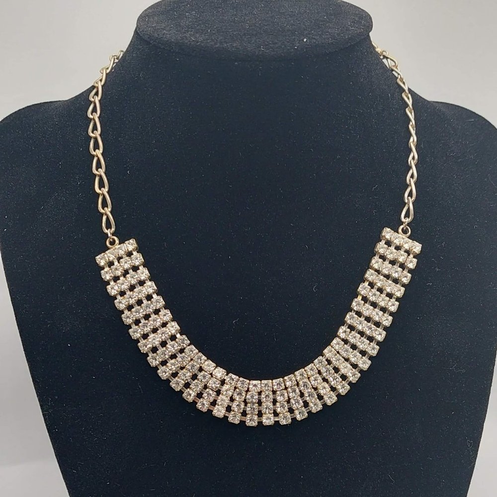 Silver Rhinestone Bling Necklace